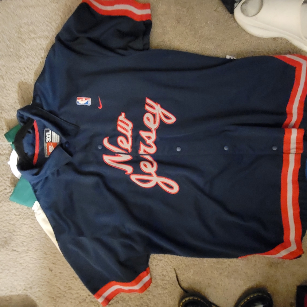 New Jersey NBA Navy and Red Jersey